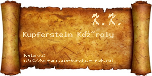 Kupferstein Károly névjegykártya